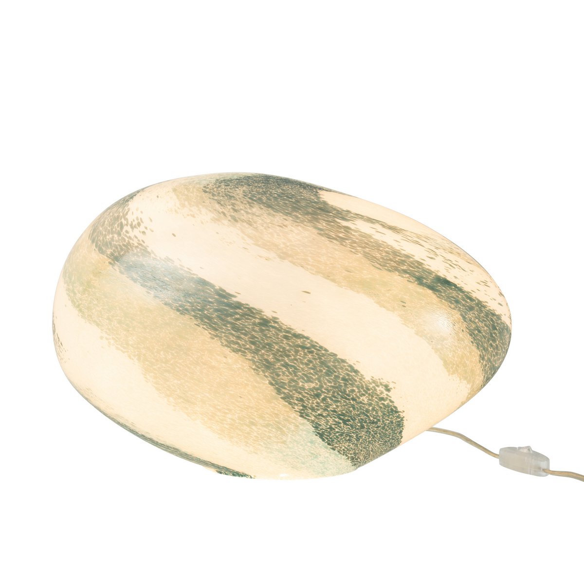 J-Line - Dany Stripes Ovale Tischlampe - Glas - Blau/Grün