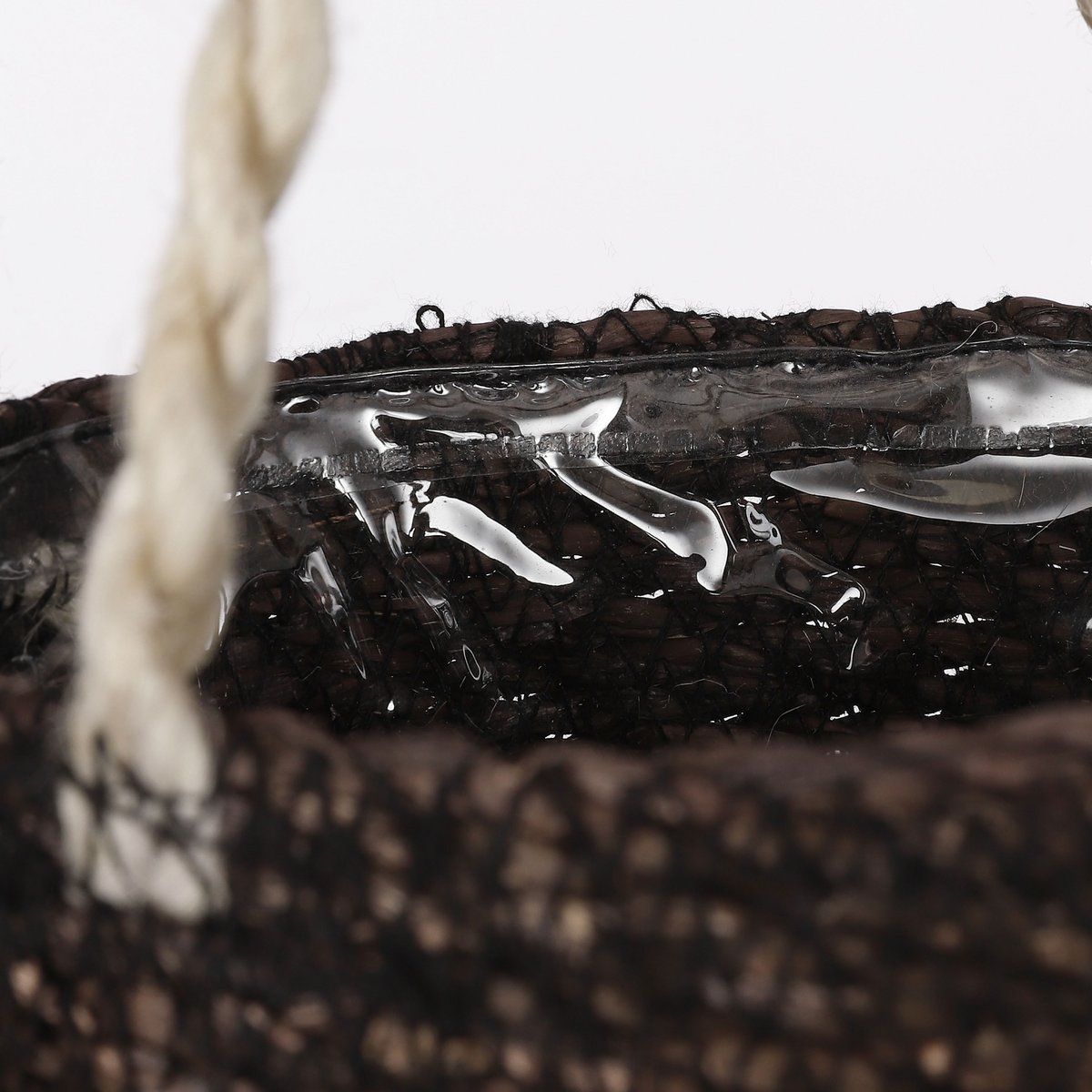 Mica Decorations - Atlantic Plantenmand - Set van 2 - H16 x Ø16 cm - Zwart