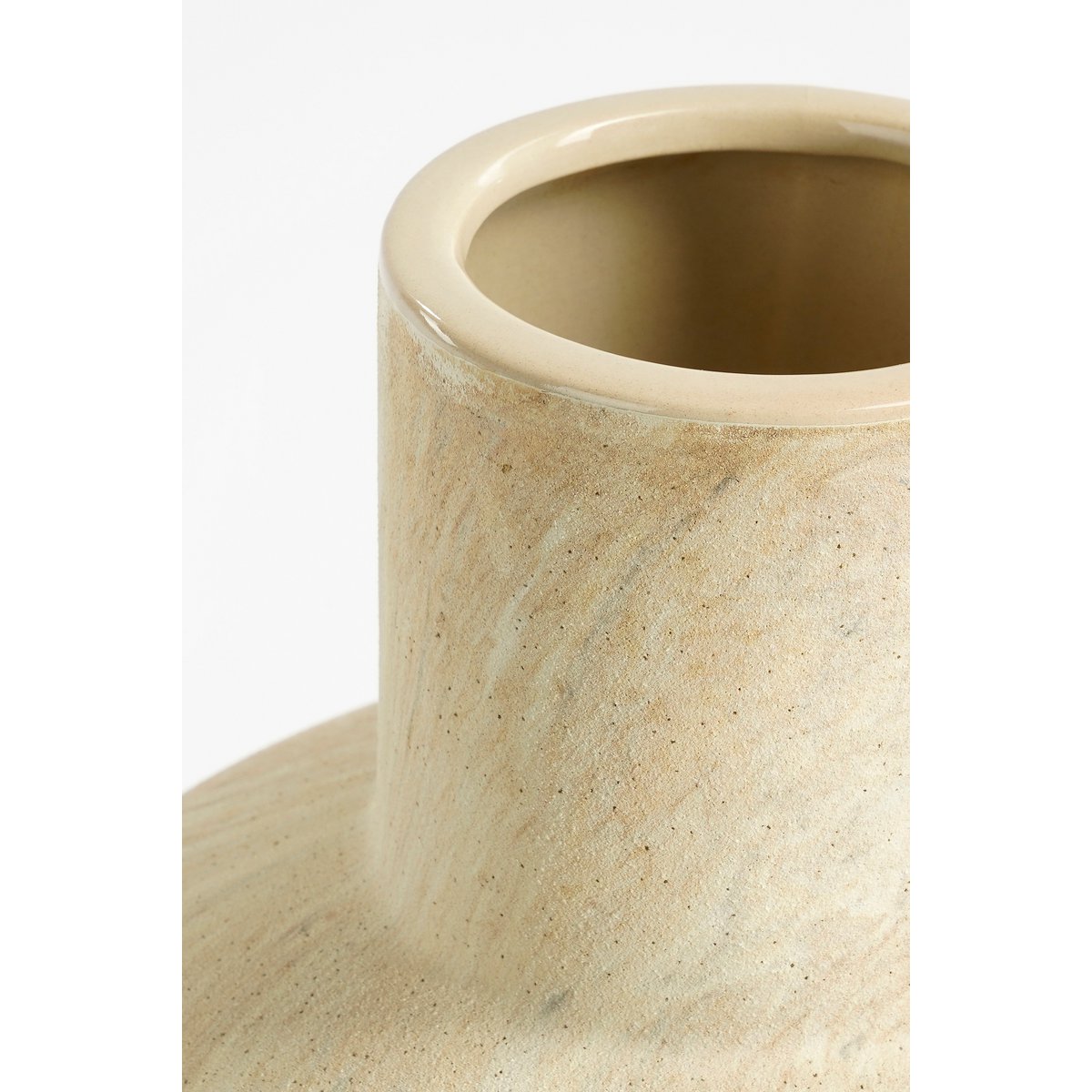 Mica Decorations - Trentino Vaas - L29 x B25 x H39 cm - Keramiek - Beige