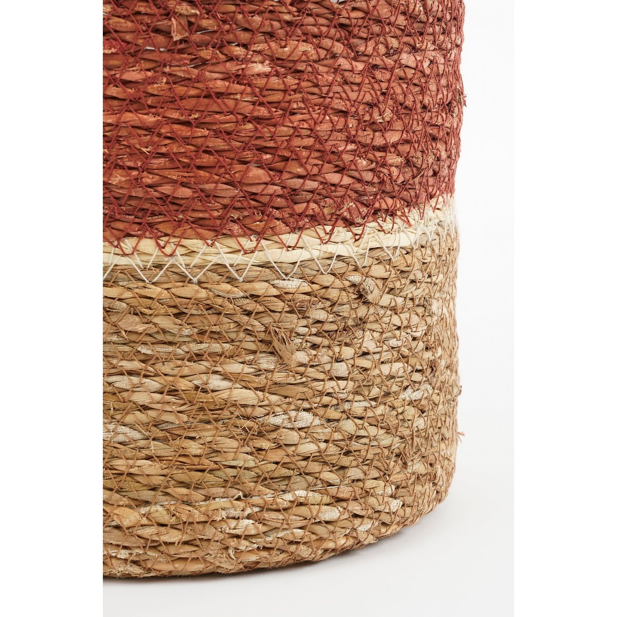 Mica Decorations - Damian Plantenmand - Set van 2 - H20 x Ø20 cm - Zeegras - Rood