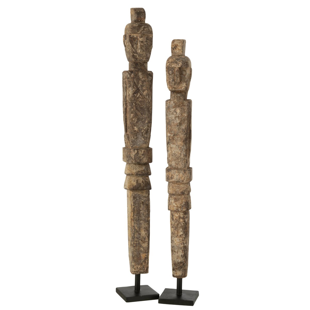J-Line - Statue Lauwra Albasia Wood Natural Large