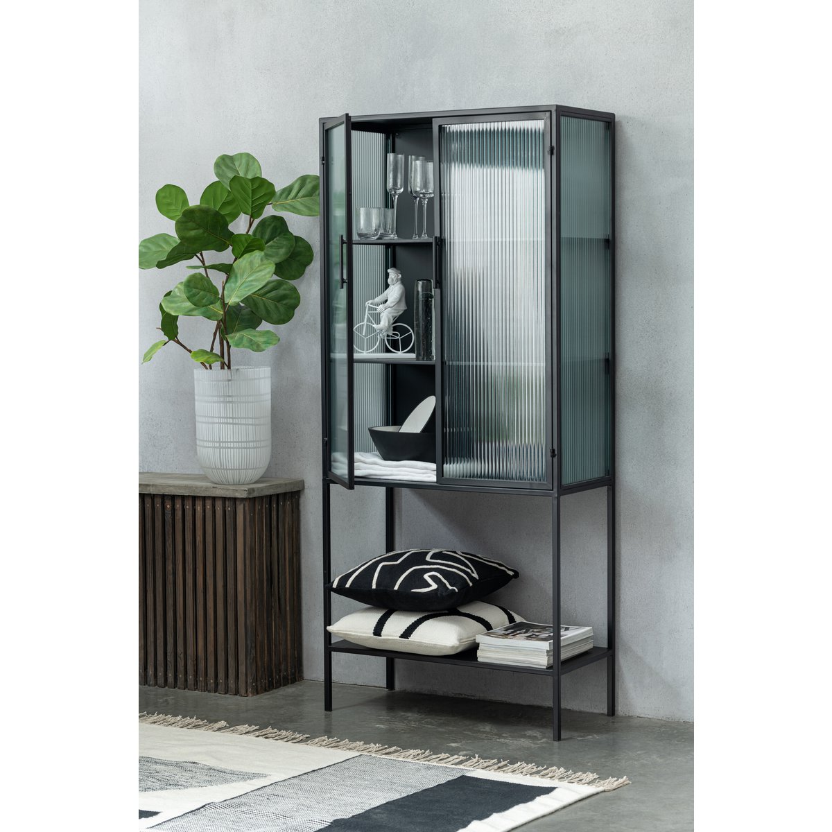 J-Line - Geigenblattpflanze aus Kunststoff, grün