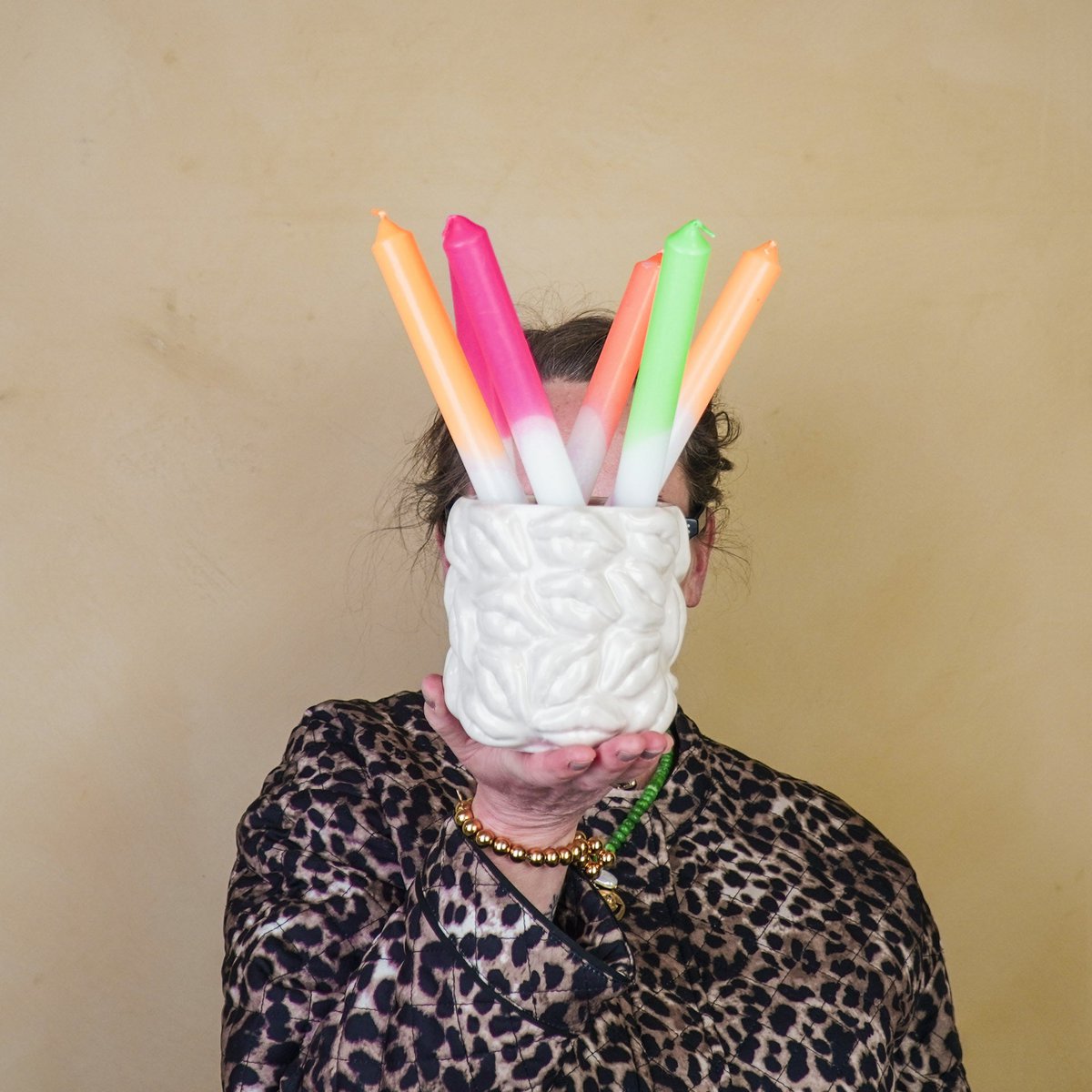 Housevitamin - Pot - Kusjes - Keramiek - Beige -11x11x11,5cm