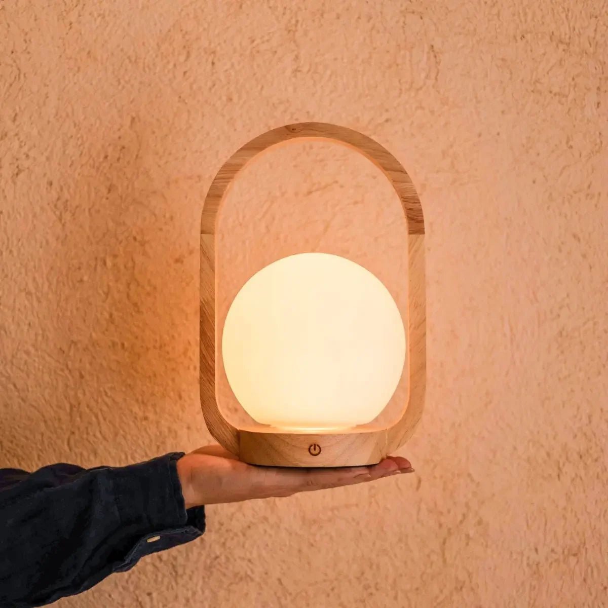 Tavellio-Amsterdam - Skye Lichtbruine Houten Snoerloze Lamp | Oplaadbaar en dimbaar ontwerp