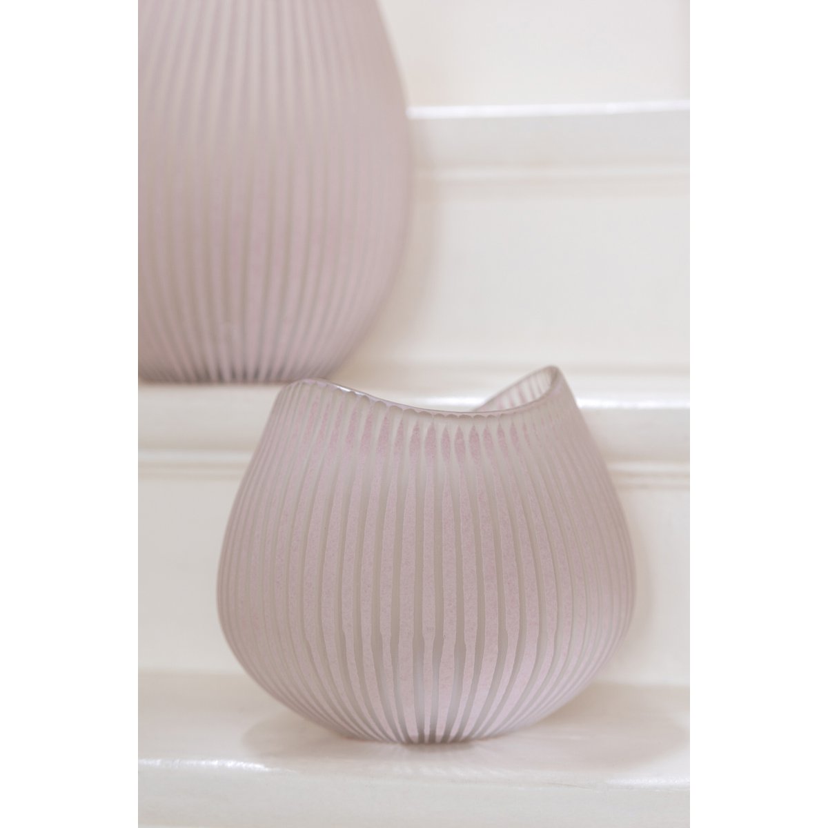 J-Line - Vase Stripe - Glas - Hellrosa - Klein