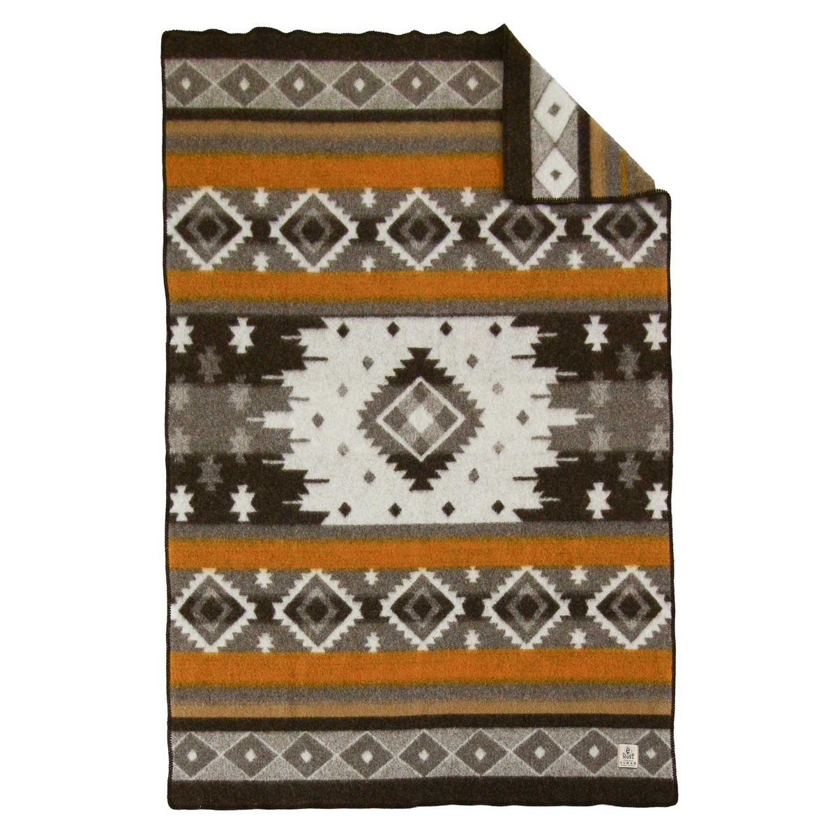 MoST Blankets - Wollen beddeken TRIBE - eenpersoons - brons