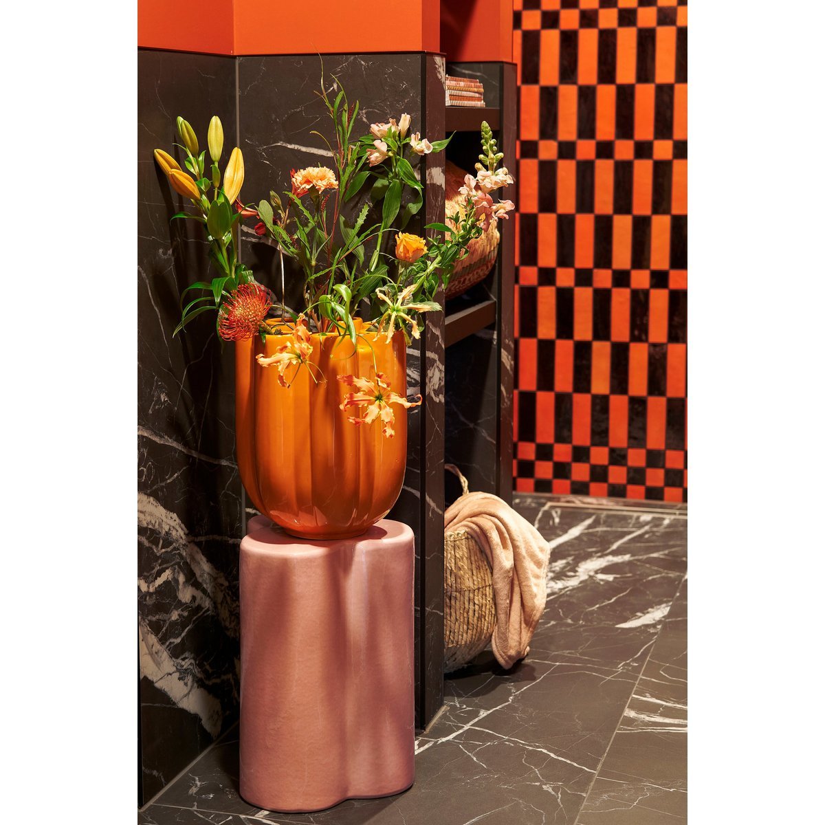 Mica Decorations - Minda Tulpenvase - H34 x Ø28 cm - Keramik - Orange