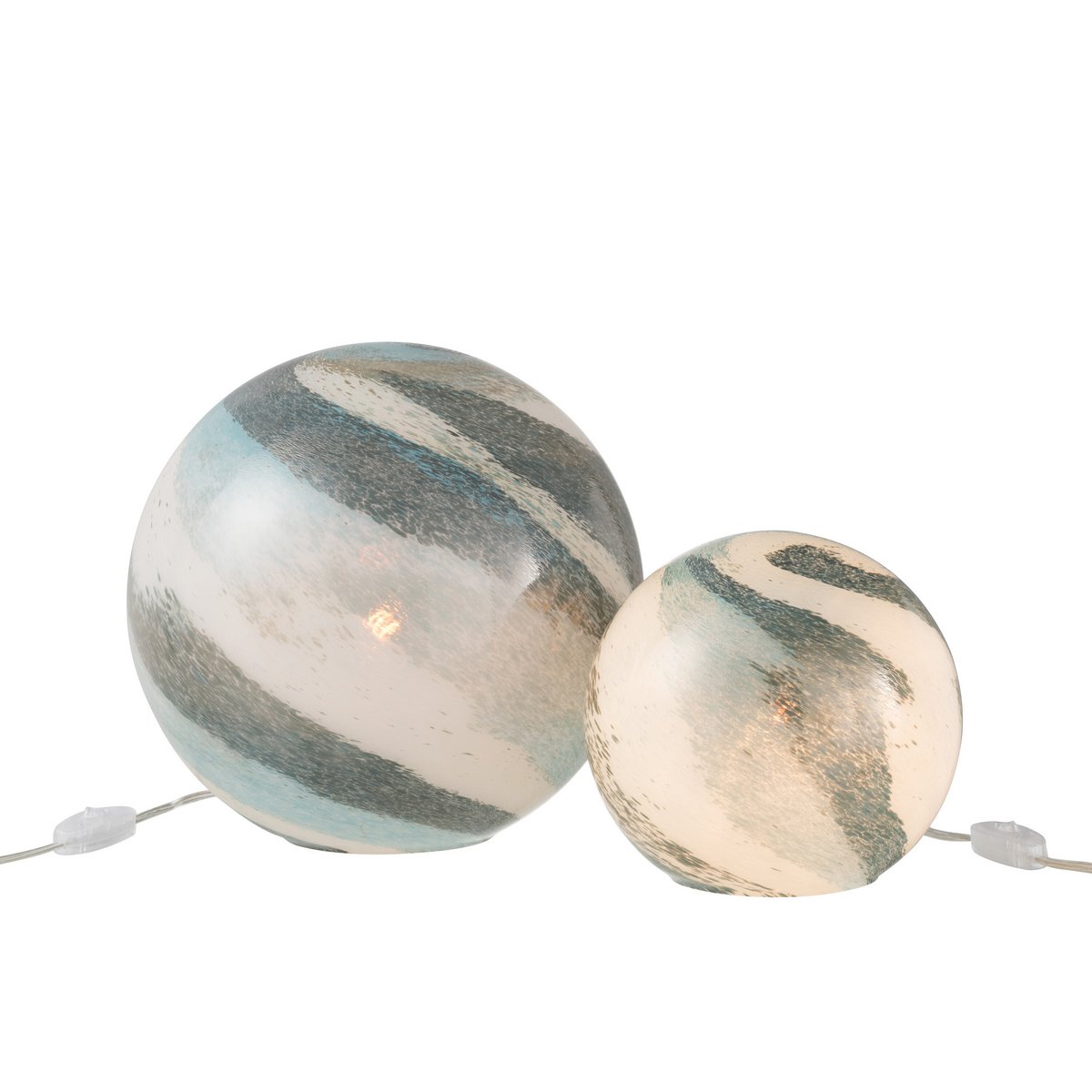 J-Line - Tischleuchte 'Dany' (Grün/Blau, Größe L)