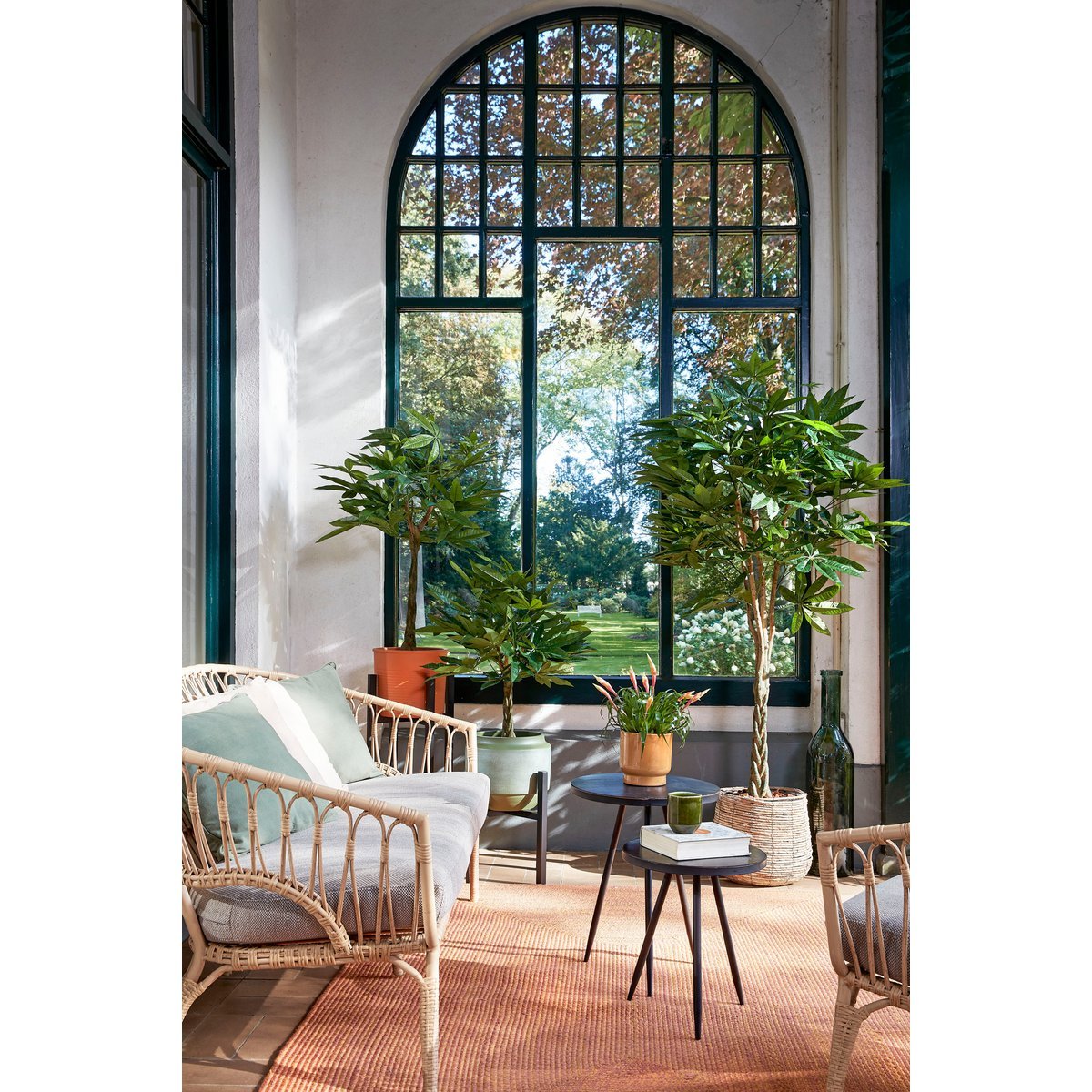 Glimmerdekorationen – Kunstpflanze Pachira – H150 x Ø65 cm – Grün