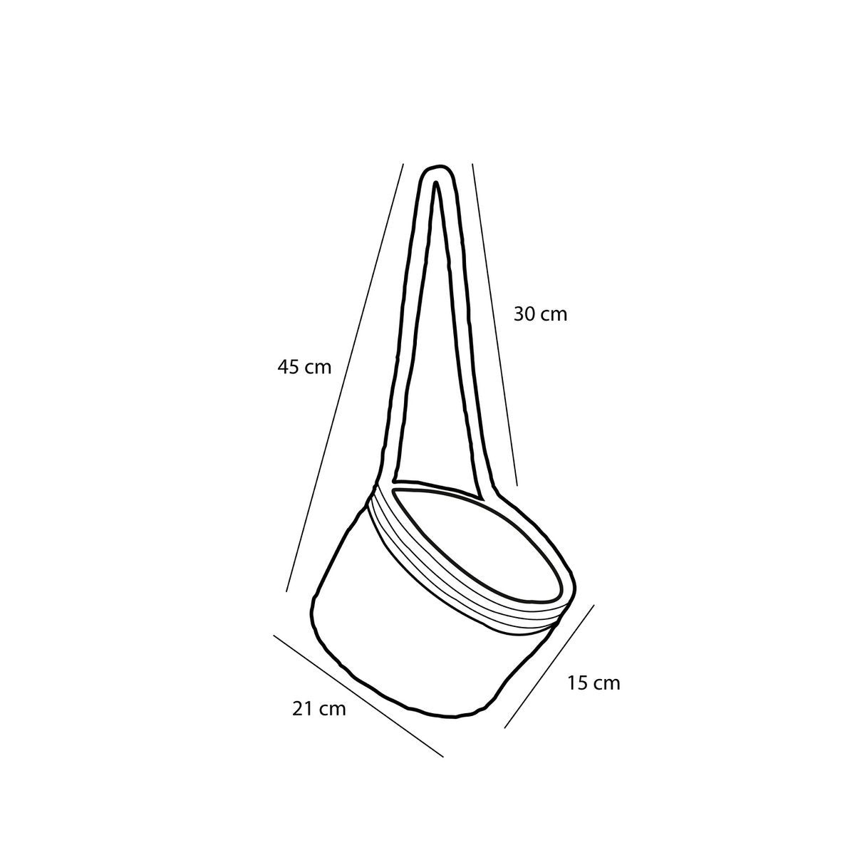 Glimmerdekorationen - Anne Hängender Blumentopf - 2er-Set - H20 x Ø25 cm - Seegras - Hellbraun
