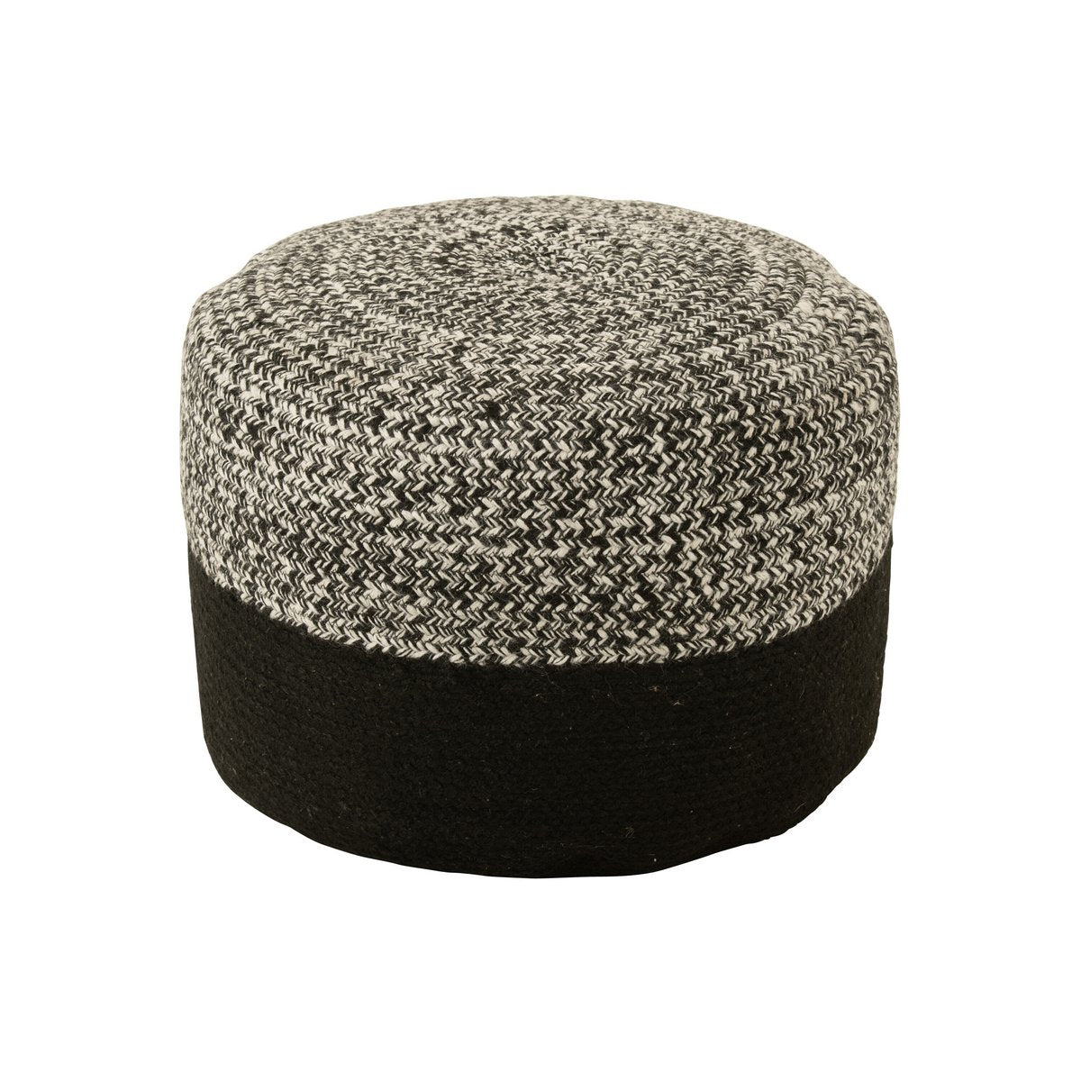 J-Line - Outdoor-Pouffe 'Miami' (Weiß/Schwarz)