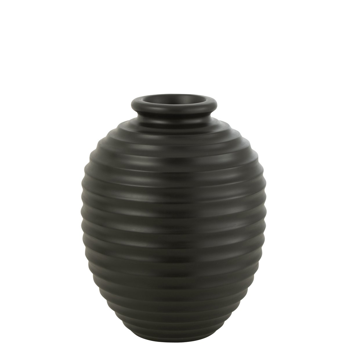 J-Line - Blumentopf Oval - Terrakotta - Schwarz - Groß