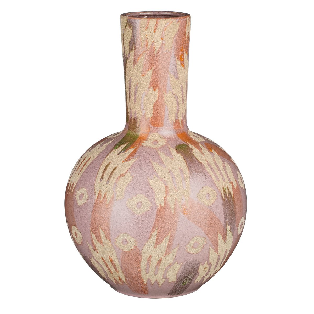 Glimmerdekorationen - Javi Vase - H34 x Ø52 cm - Keramik - Rosa, Beige