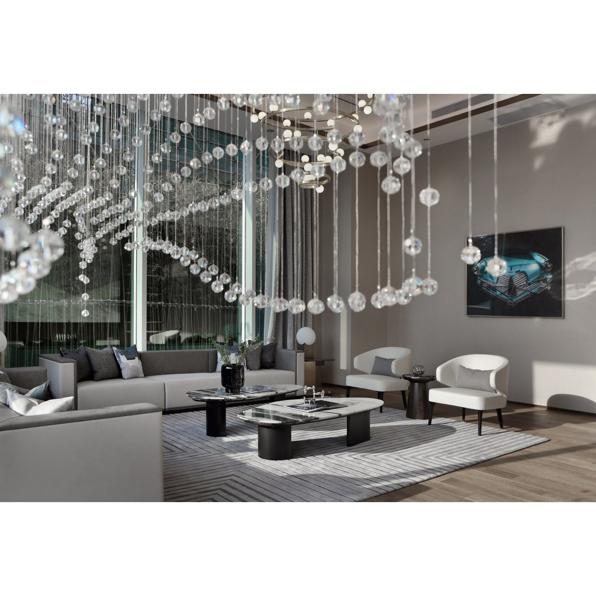 Element Accessories - Iconisch design moderne glazen vaas, Ink Blue, ZADAR 25IB, luxe 9mm glas