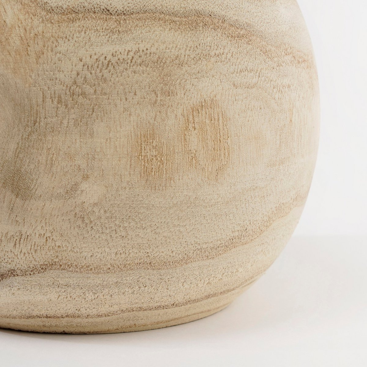 Glimmerdekorationen - Pia Vase - H28 x Ø16 cm - Paulownia-Holz - Hellbraun
