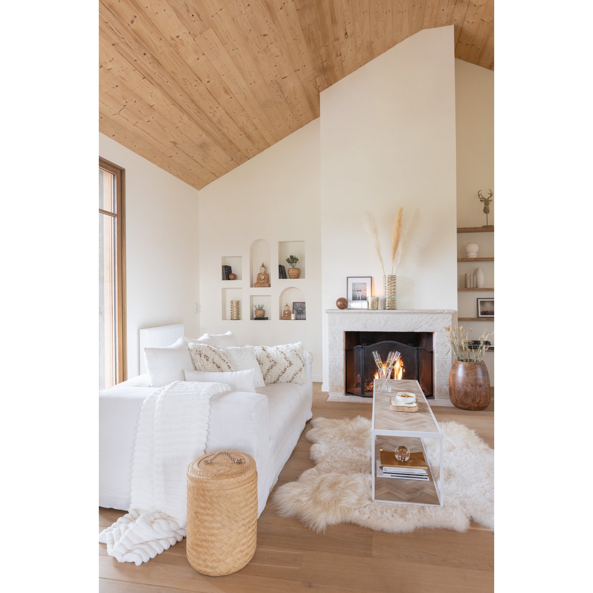 J-Line – Aufbewahrungskörbe rund – Bambus – Natur