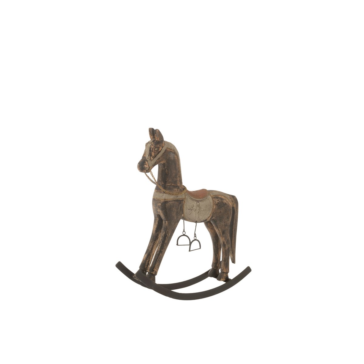 J-Line – Schaukelpferd, Mangoholz/Metall-Mix, groß