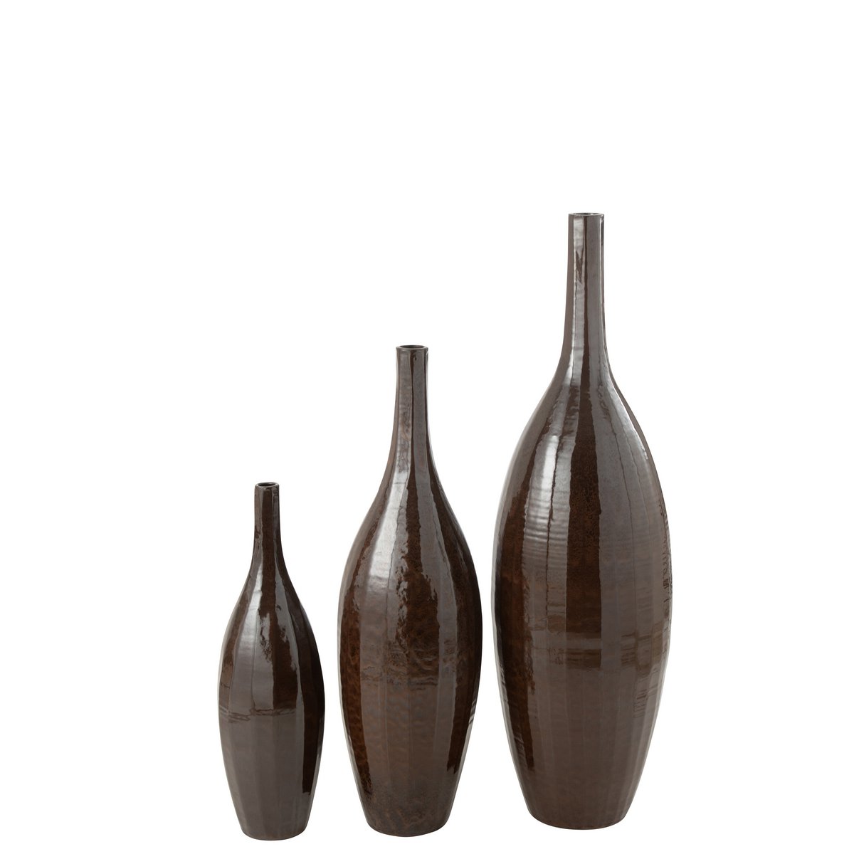 J-Line - Vase Bottle Terra Shiny Brown Large