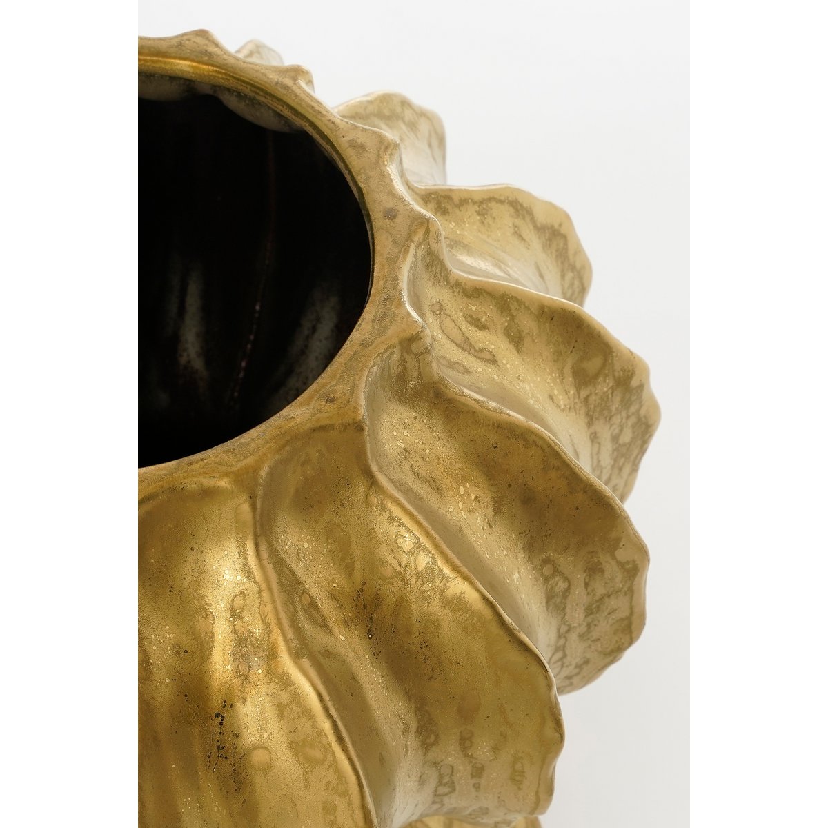 Glimmerdekorationen - Altea Vase - H35 x Ø33 cm - Keramik - Gold