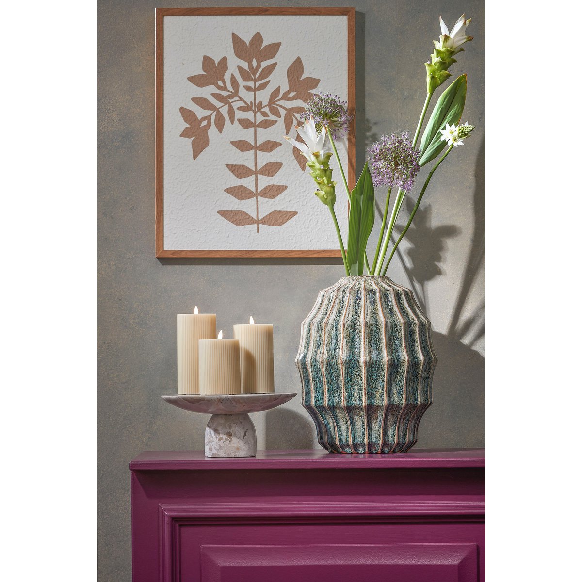 Glimmerdekorationen - Pippa Vase - H33 x Ø27 cm - Keramik - Grün