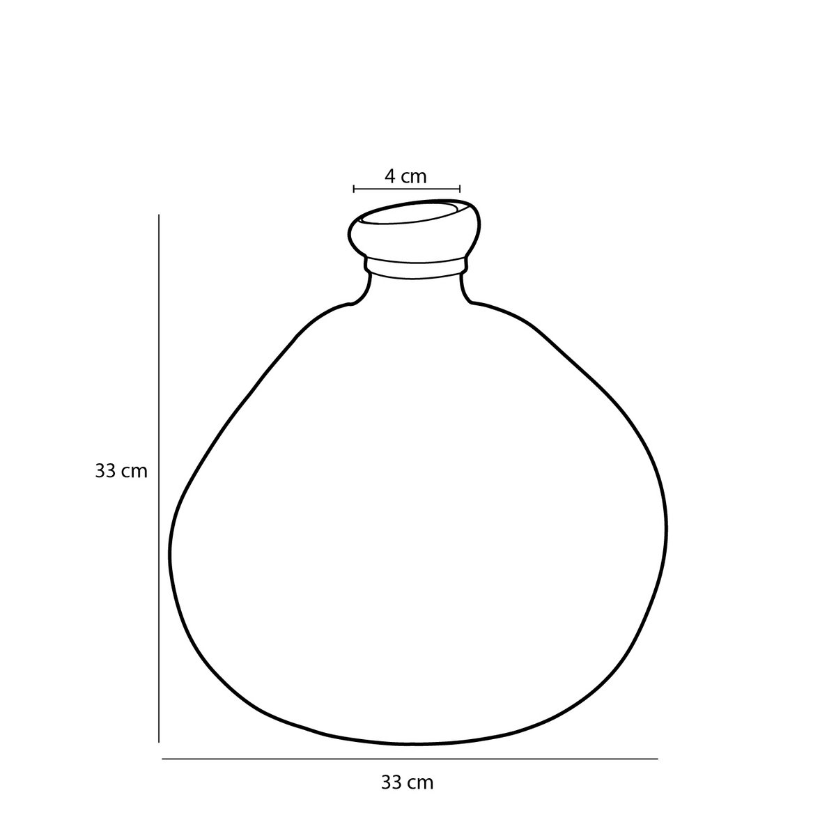 Mica Decorations - Pinto Vase - H33 x Ø33 cm - Recyceltes Glas - Anthrazit