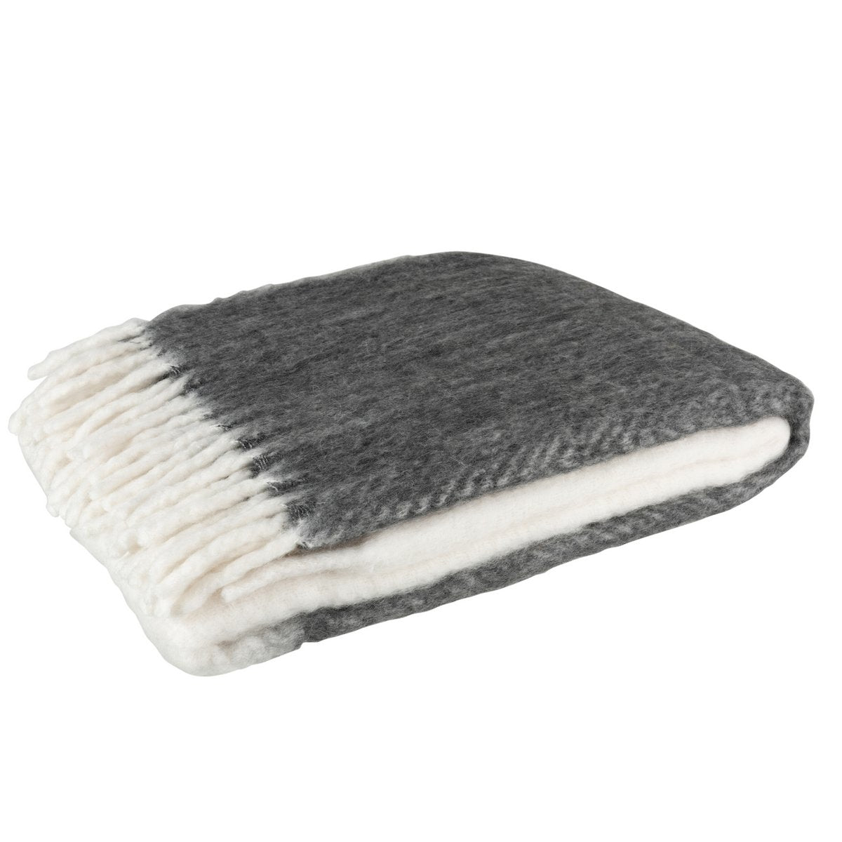 J-Line – Plaid – Polyester – Schwarz/Weiß – 190 x 136 cm