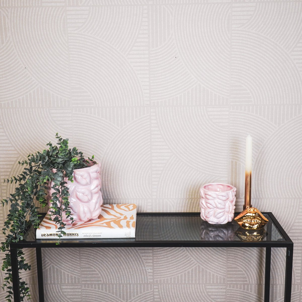 Housevitamin - Pot - Kisses - Keramiek - Lichtroze - 17,5x17,5x17,5cm