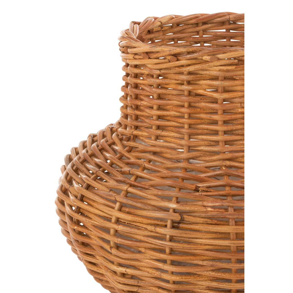 J-Line – Korbvase in Honigform – Rattan – Gelb