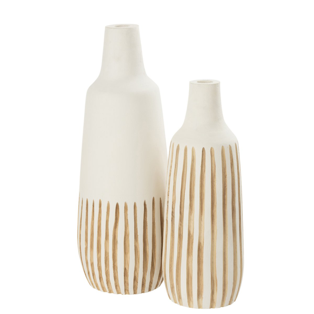 J-Line – Vase Ying – Holz – Weiß – Groß – 56,00 cm hoch