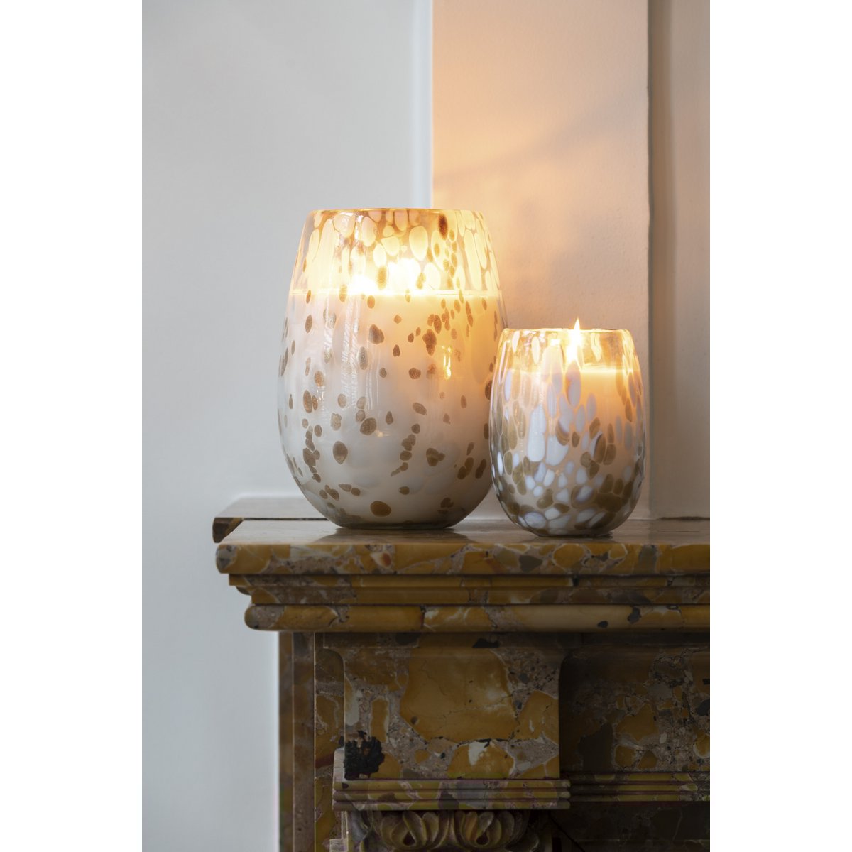 J-Line - Duftkerze Mia - Glas - Weiß/Mix - L