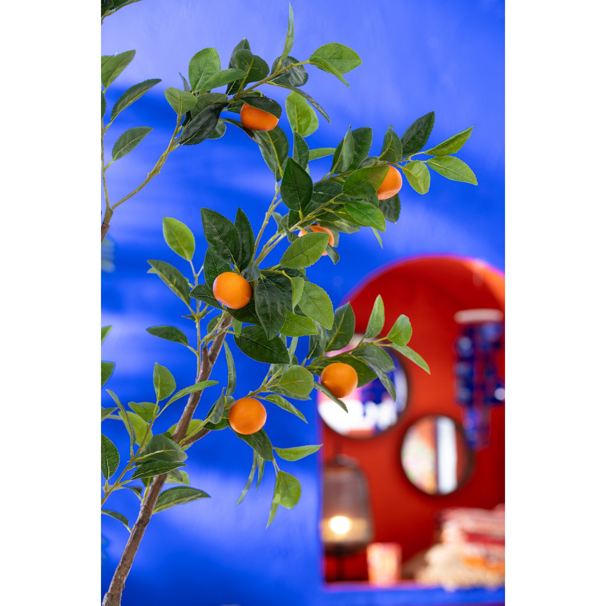 J-Line – Orangenbaum im Topf – Kunststoff – Orange/Grün – Groß