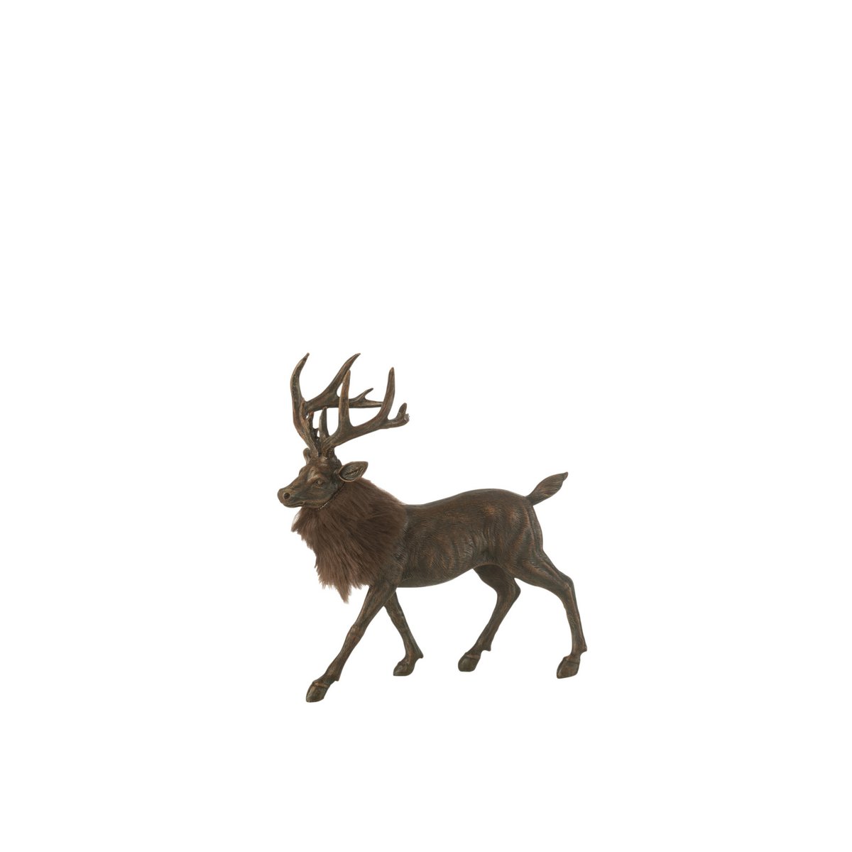 J-Line - Dekorative Weihnachtsfigur 'Hirsch' (Größe M, Braun)