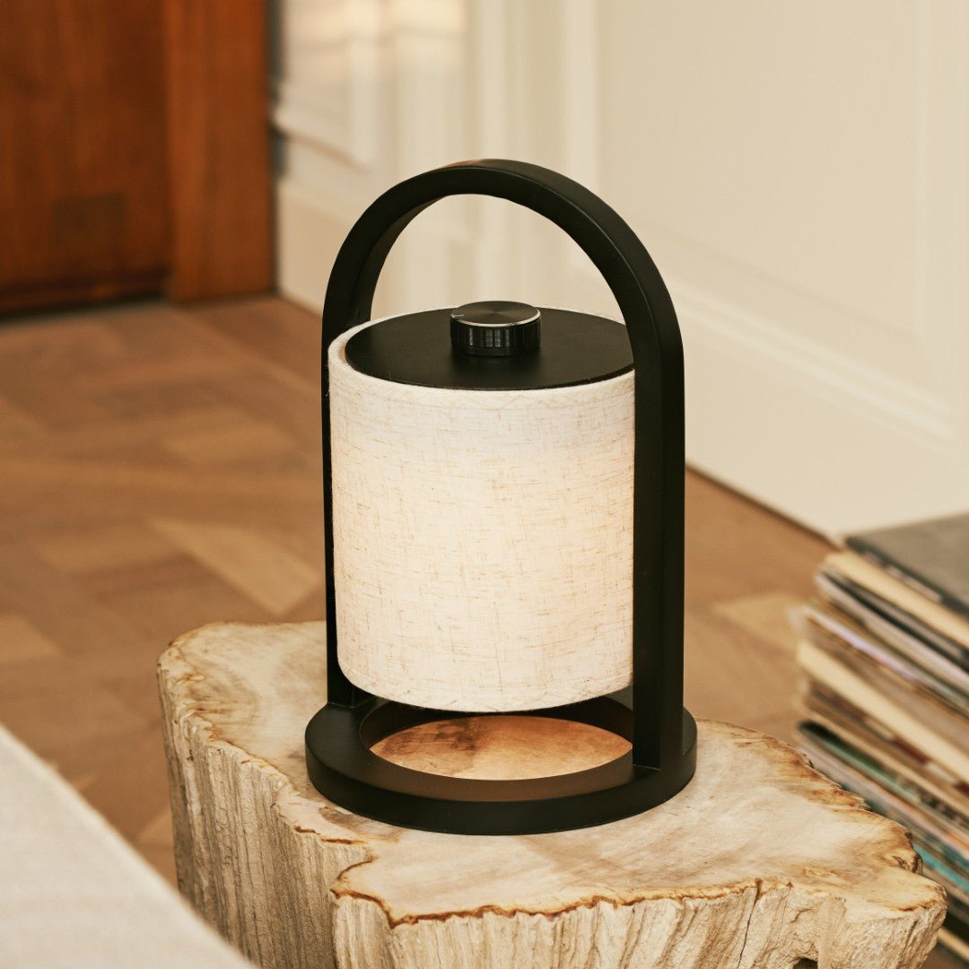 Tavellio-Amsterdam - River Black draadloze houten lamp – Oplaadbaar en dimbaar