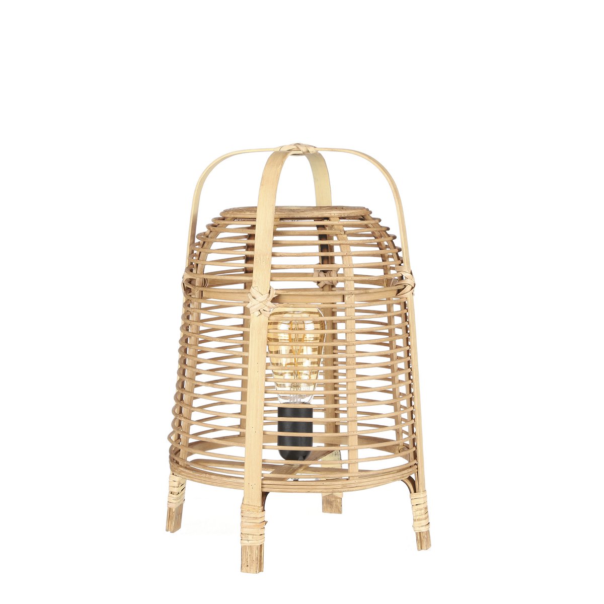 Mica Decorations - Page Tafellamp - H41 x Ø27 cm - Bamboe - Lichtbruin