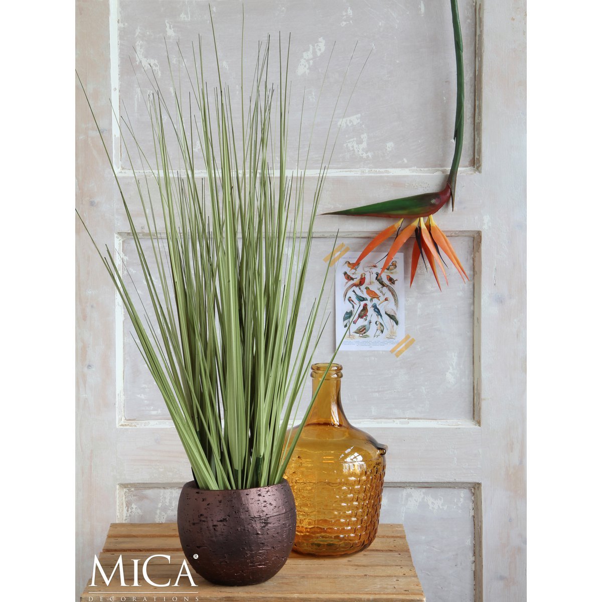 Mica Decorations - Gras Kunstplant - H92 x Ø35 cm - Groen