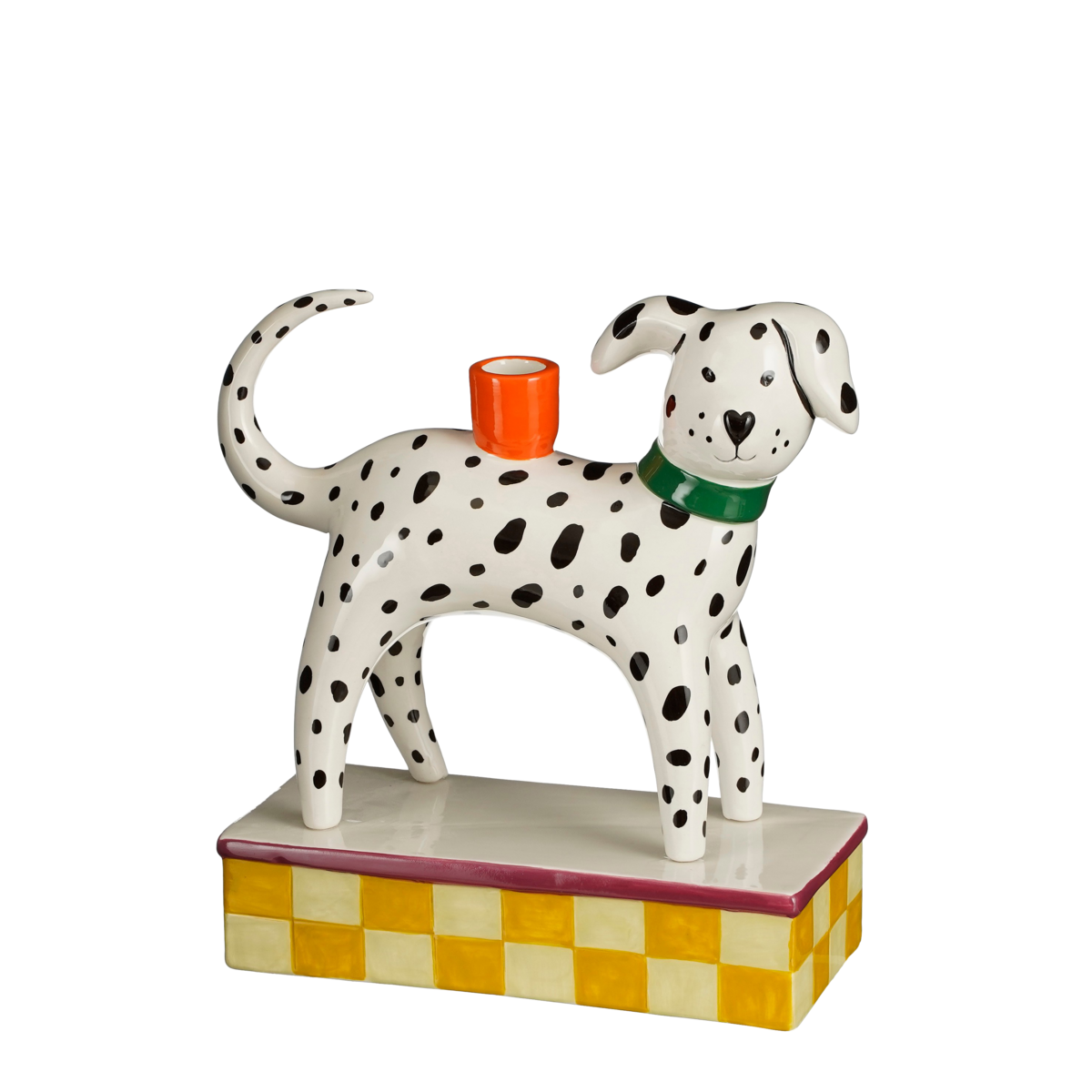 Mica Decorations - Kandelaar Hond - L25,5 x B10,5 x H26,5 cm - Keramiek - Wit