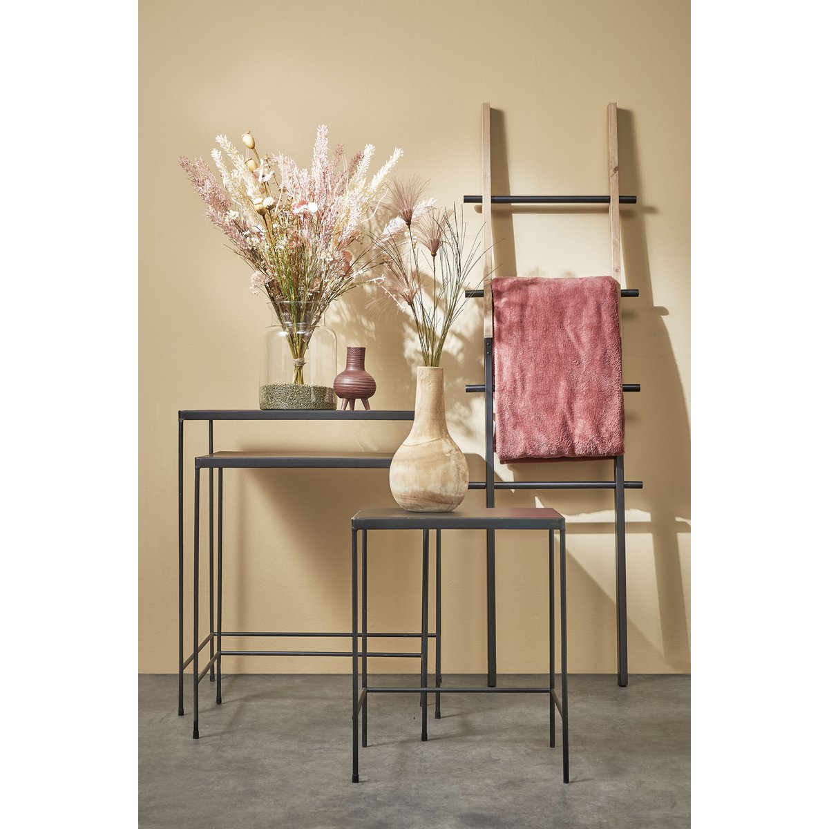 Glimmerdekorationen - Pia Vase - H28 x Ø16 cm - Paulownia-Holz - Hellbraun