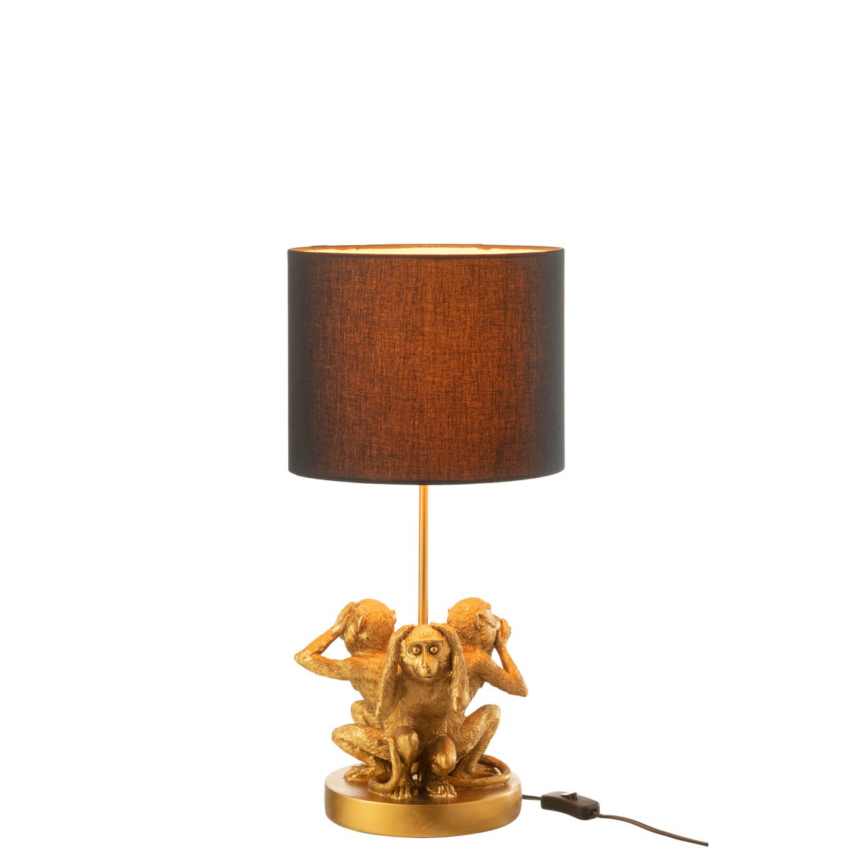 J-Line - Lampe Monkey 3 Teile - Polyresin - Gold