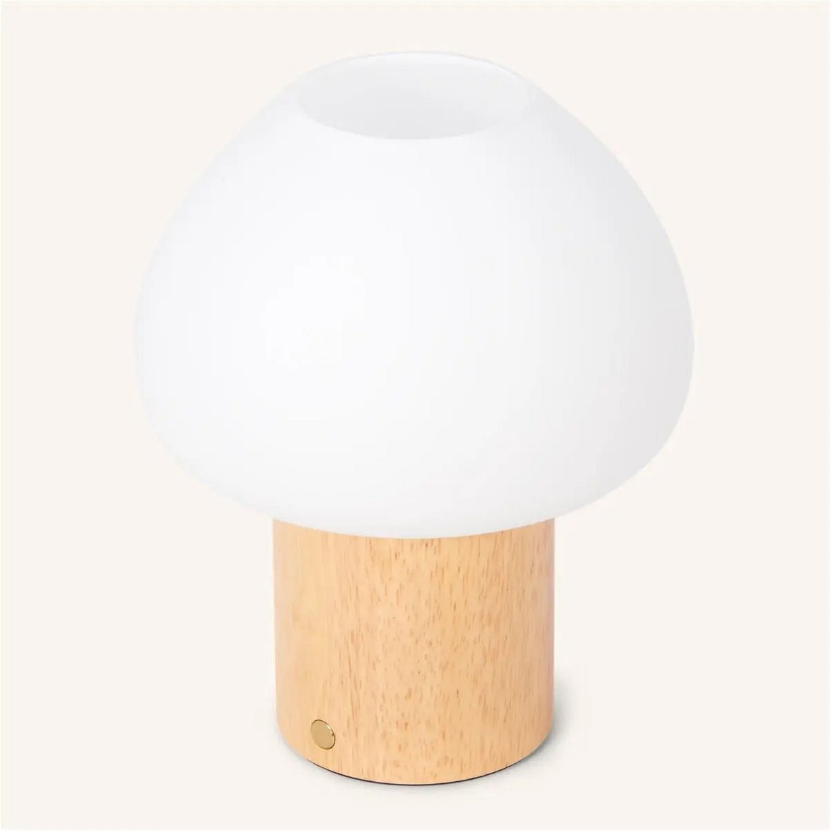 Tavellio-Amsterdam - Fynn Lichtbruine houten lamp – Oplaadbaar, dimbaar en stijlvol