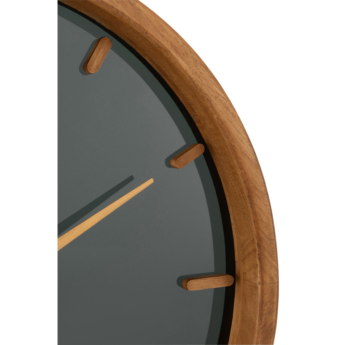 J-Line – Runde Uhr – Holz/Glas – Braun/Schwarz – Ø40 cm
