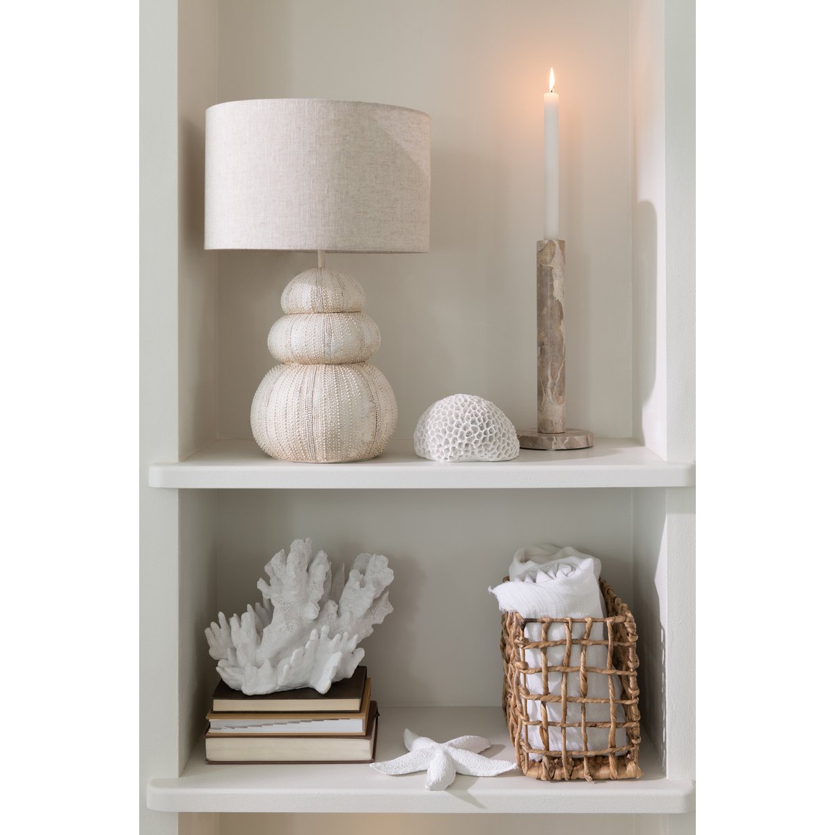 J-Line - Lampe Seeigel - Polyersin - Beige