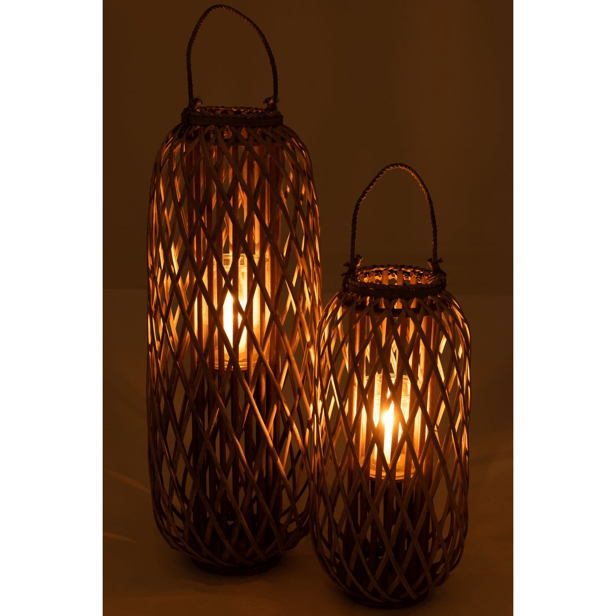 J-Line – Laterne Weide – Holz – Grau – Groß