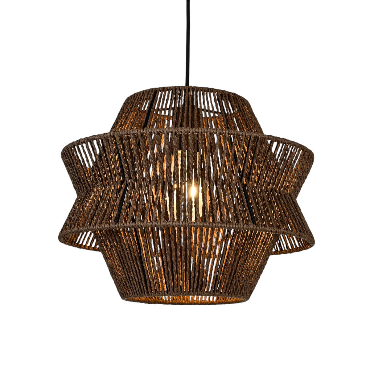 1304 Design - Hanglamp ENRICO walnoot bruin Ø35x28cm