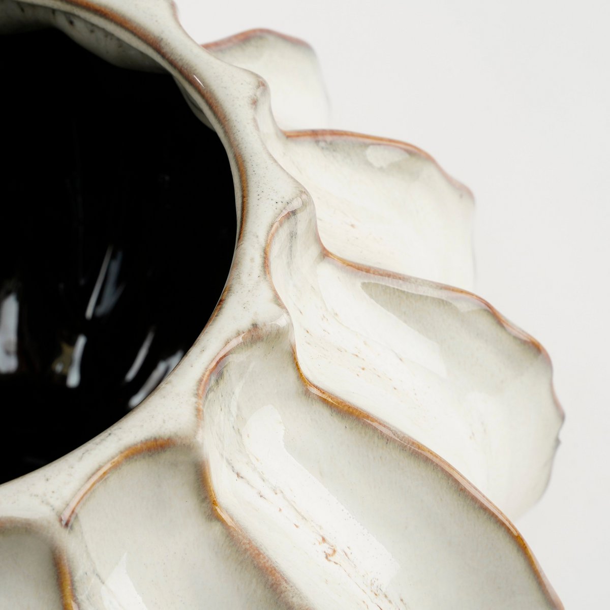 Glimmerdekorationen - Altea Vase - H35 x Ø33 cm - Keramik - gebrochenes Weiß