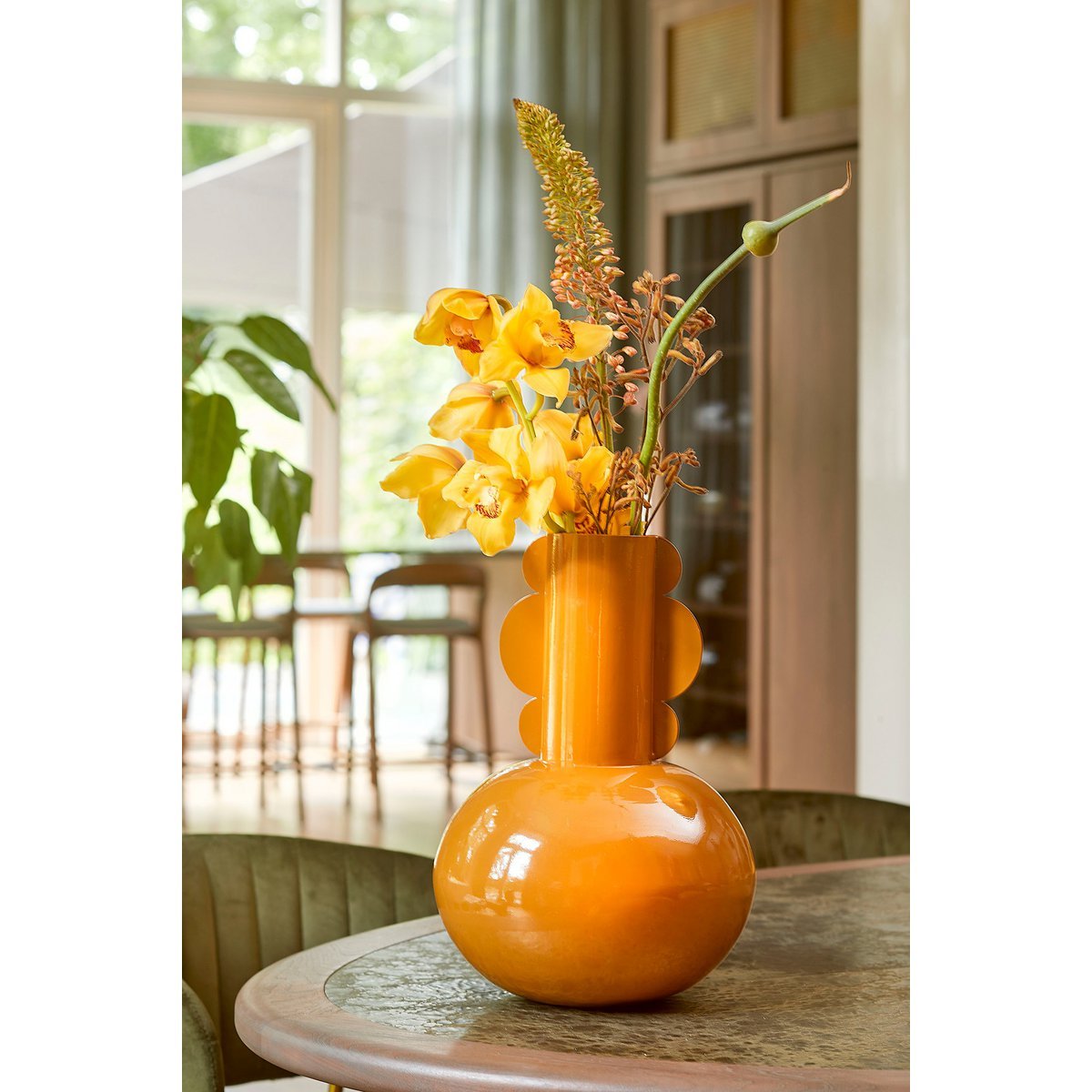 Mica Decorations - Boyd Vaas - H36 x Ø25 cm - Metaal - Bruin