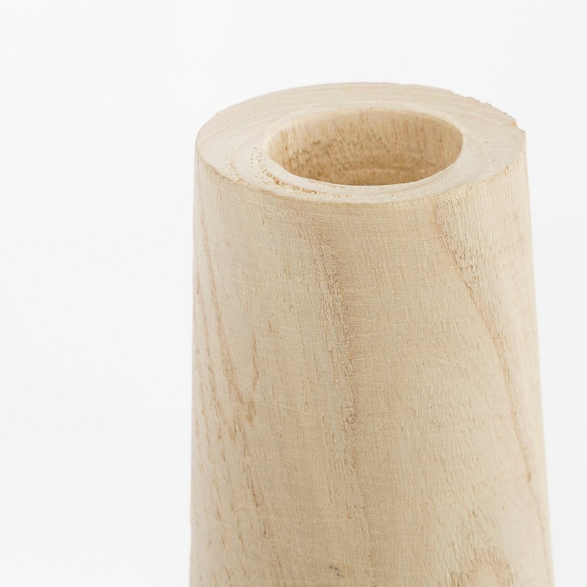 Glimmerdekorationen - Pia Vase - H28 x Ø16 cm - Paulownia-Holz - Hellbraun