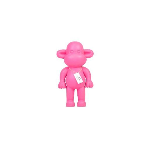 Housevitamin - Ornament - aap -beeldje 'de legende'- polyresin - roze - 20,5x13,5x35cm