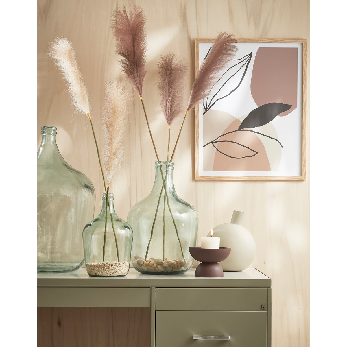 Mica Decorations - Diego Flaschenvase - H30 x Ø18 cm - Recyceltes Glas - Transparent