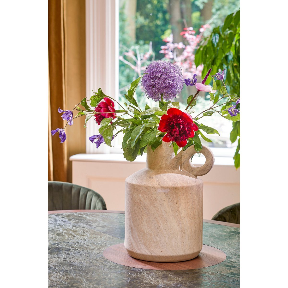 Glimmerdekorationen - Trentino Vase - L29 x B25 x H39 cm - Keramik - Beige