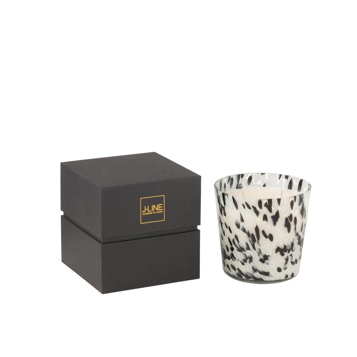 J-Line – Duftkerze Noa Schwarz/Weiß Small-50U